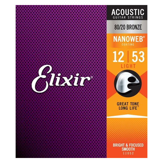 Elixir Nanoweb Acoustic Guitar Strings 012-053 for Bright Sound, product image from Cggeorgallis