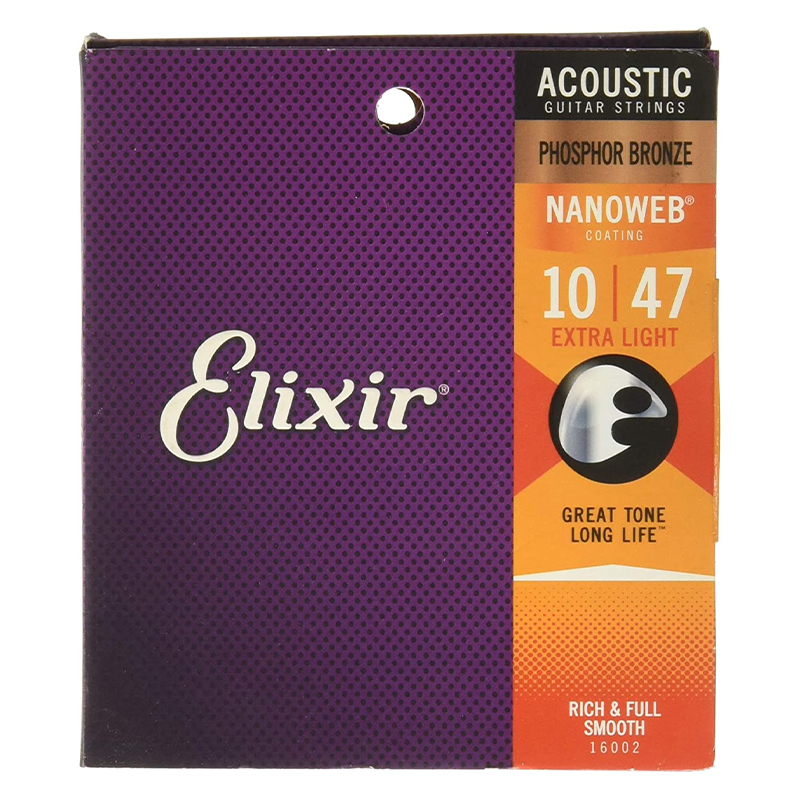 Elixir Nanoweb Phosphor Bronze Acoustic Strings 010-047, product image from Elderly Instruments