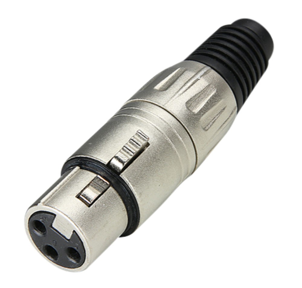 Adam Hall Premium Silver XLR Female Plug for Superior Audio Quality, product image from Cggeorgallis