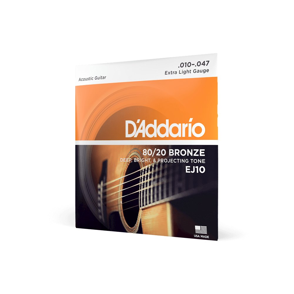D'addario Bright Bronze Acoustic Guitar Strings 10-47 Extra Light, product image from Cggeorgallis