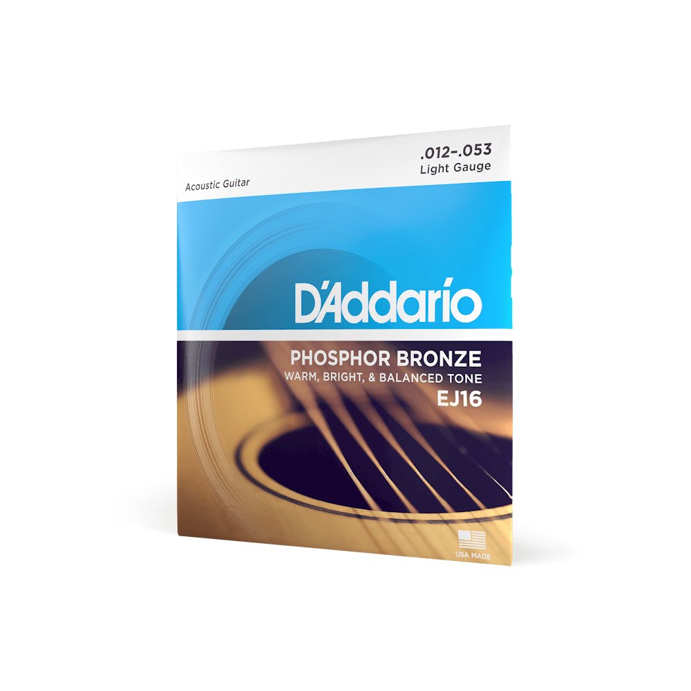 D'addario Premium 12-53 Light Phosphor Bronze Guitar Strings for Tone, product image from Cggeorgallis