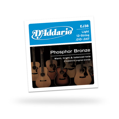 D'addario D’Addario 10-47 Light 12-String Acoustic Strings for Rich Tone, product image from Cggeorgallis