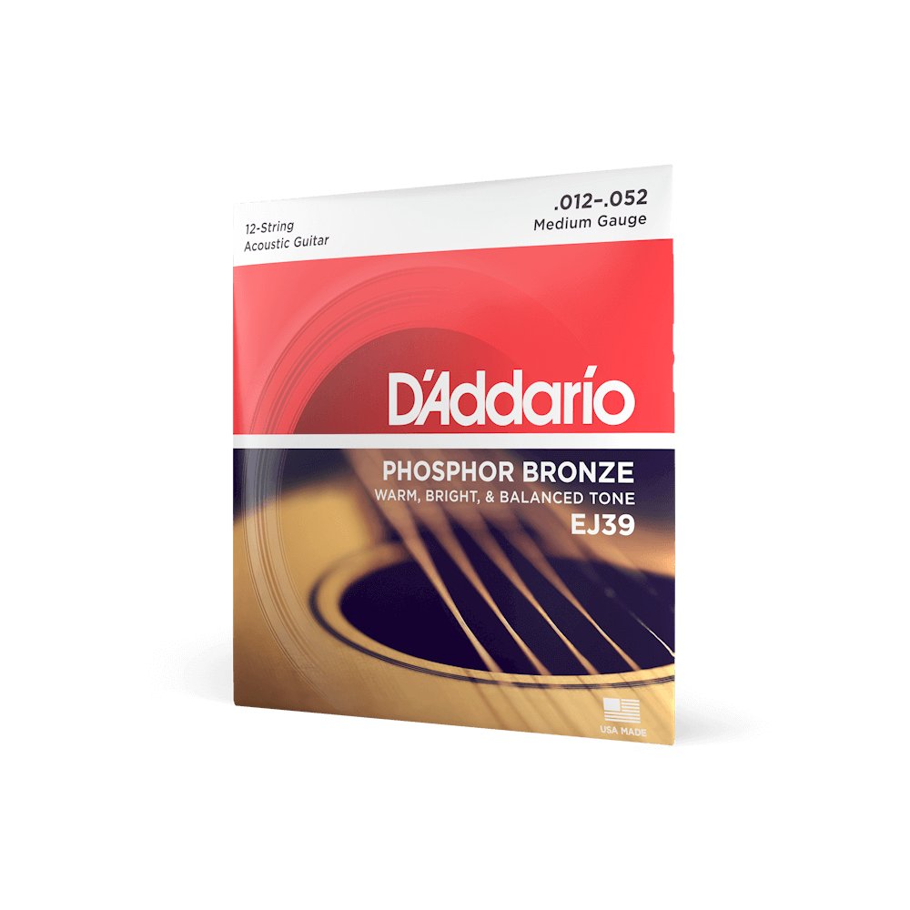 D'addario Premium 12-String Phosphor Bronze Guitar Strings for Bold Tone, product image from Cggeorgallis