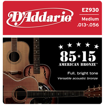 D'addario Bright-Sounding 85/15 Bronze Acoustic Guitar Strings 13-56, product image from Cggeorgallis