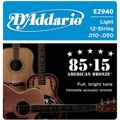 D'addario Bright Sustain 12-String Acoustic Guitar Strings, Light 10-47, product image from Cggeorgallis