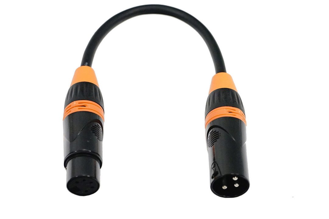 Fos Technologies Professional 3-Pin XLR to 5-Pin DMX Adaptor for Lighting, product image from Cggeorgallis