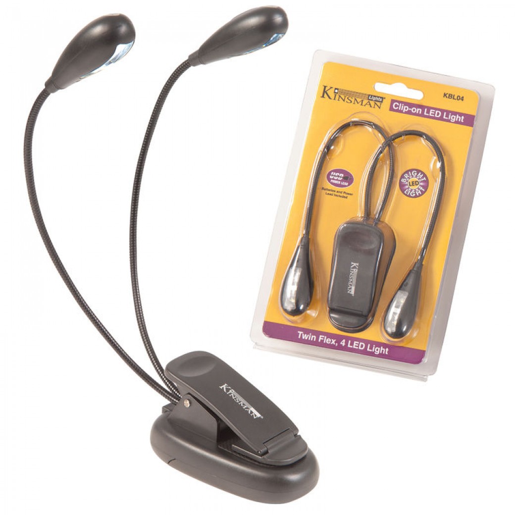 Kinsman Twin Flex 4-LED Light – Sleek Black Music Stand Illumination, product image from Cggeorgallis