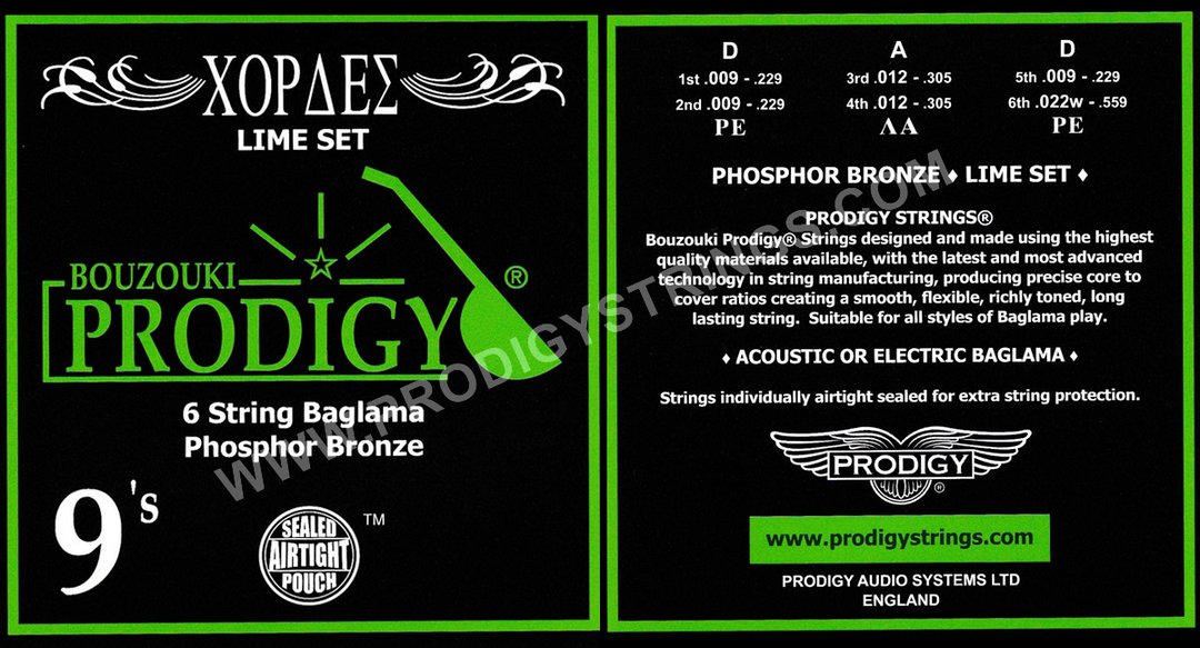 Prodigy Audio Systems Phosphor Bronze 6 String Baglama Set for Rich Sound, product image from Cggeorgallis