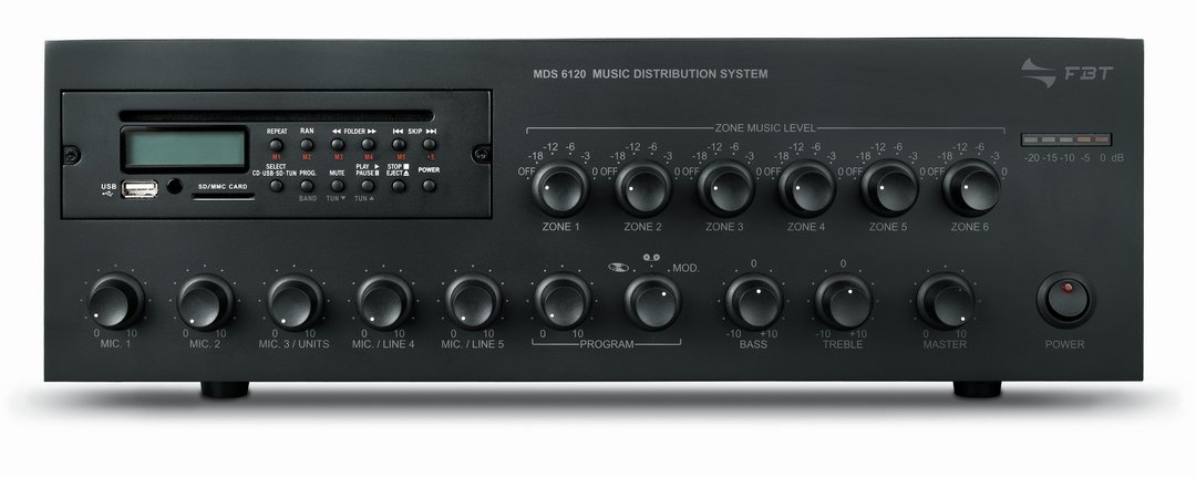 FBT 240 W 6-Zone Mixing Amplifier for CD/USB & Tuner Integration, product image from Cggeorgallis