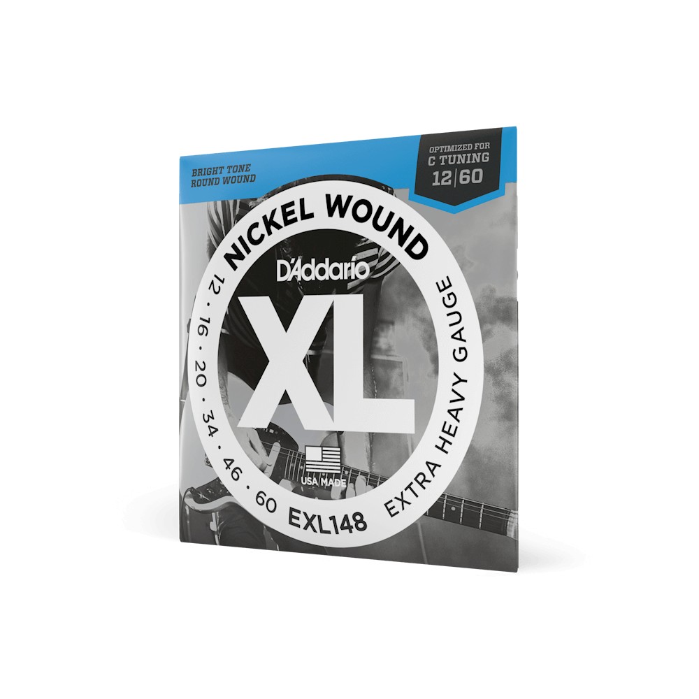 D'addario Extra Heavy XL Nickel Wound Guitar Strings 12-60 for C-Tuning, product image from Cggeorgallis