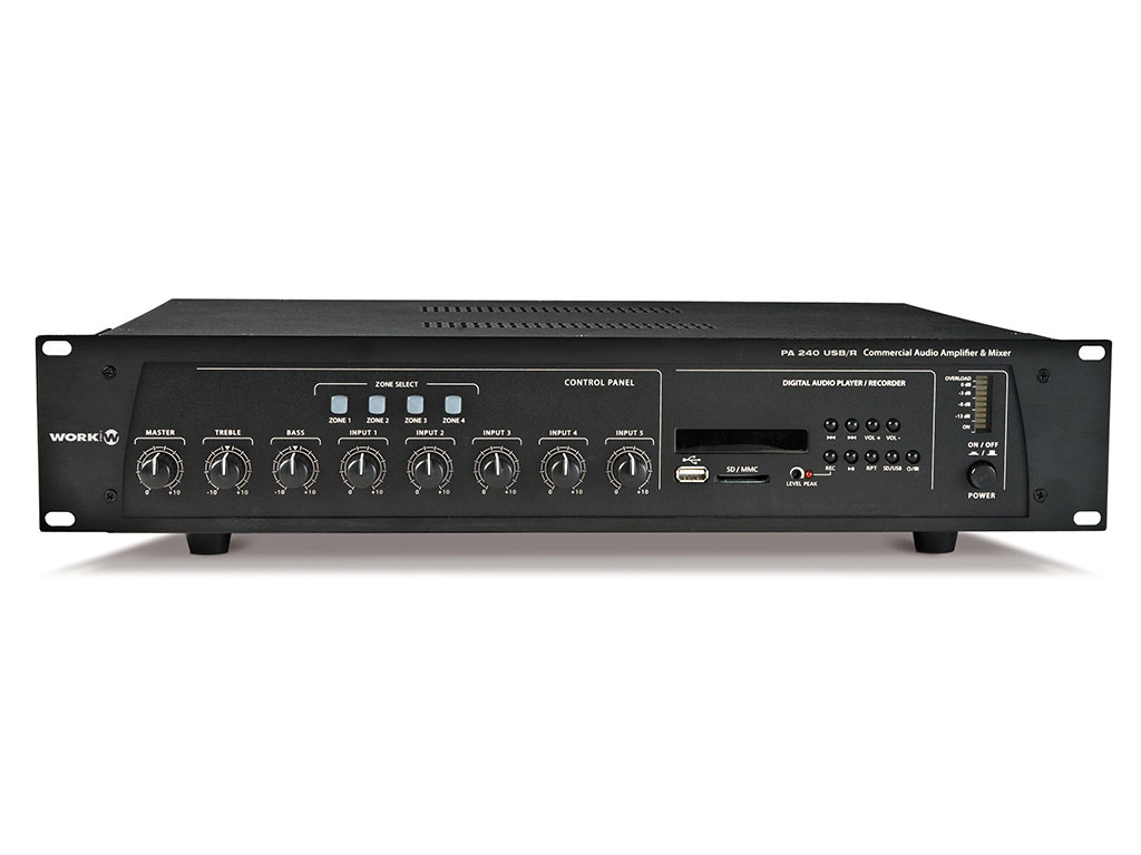 Equipson 240 W Installation Amplifier with USB/SD Player & Mixer Control, product image from Cggeorgallis