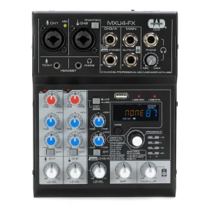 4-Channel Mixer with USB Interface & Digital Effects for Versatile Use