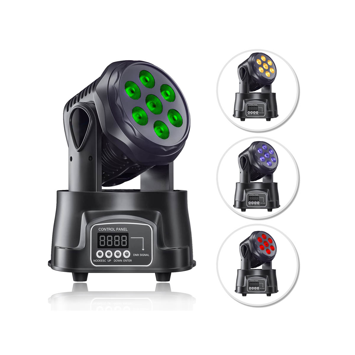 KAL Electronics Dynamic 7 x10 W DMX Moving Head for Vibrant Light Shows, product image from Cggeorgallis
