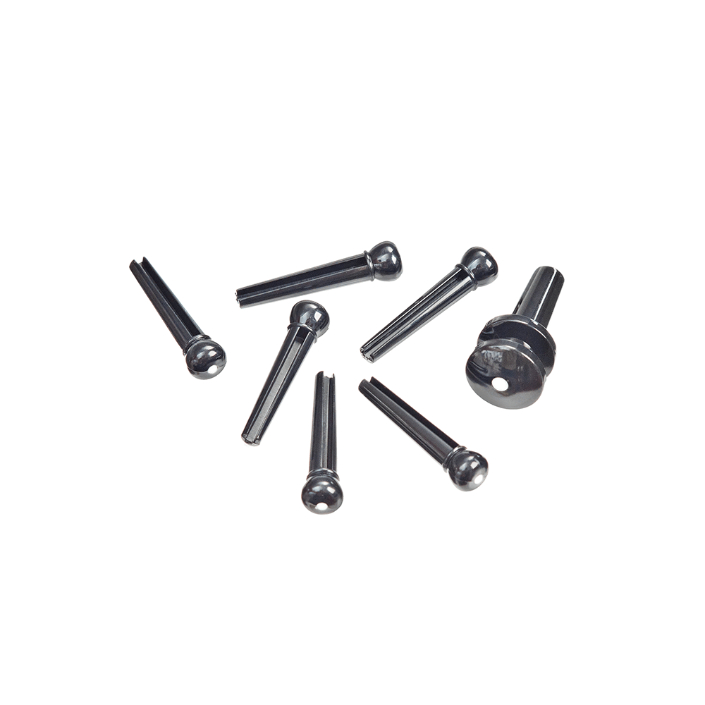 D'addario Durable Ebony Bridge Pins with Ivory Dot for Acoustic Guitars, product image from Cggeorgallis
