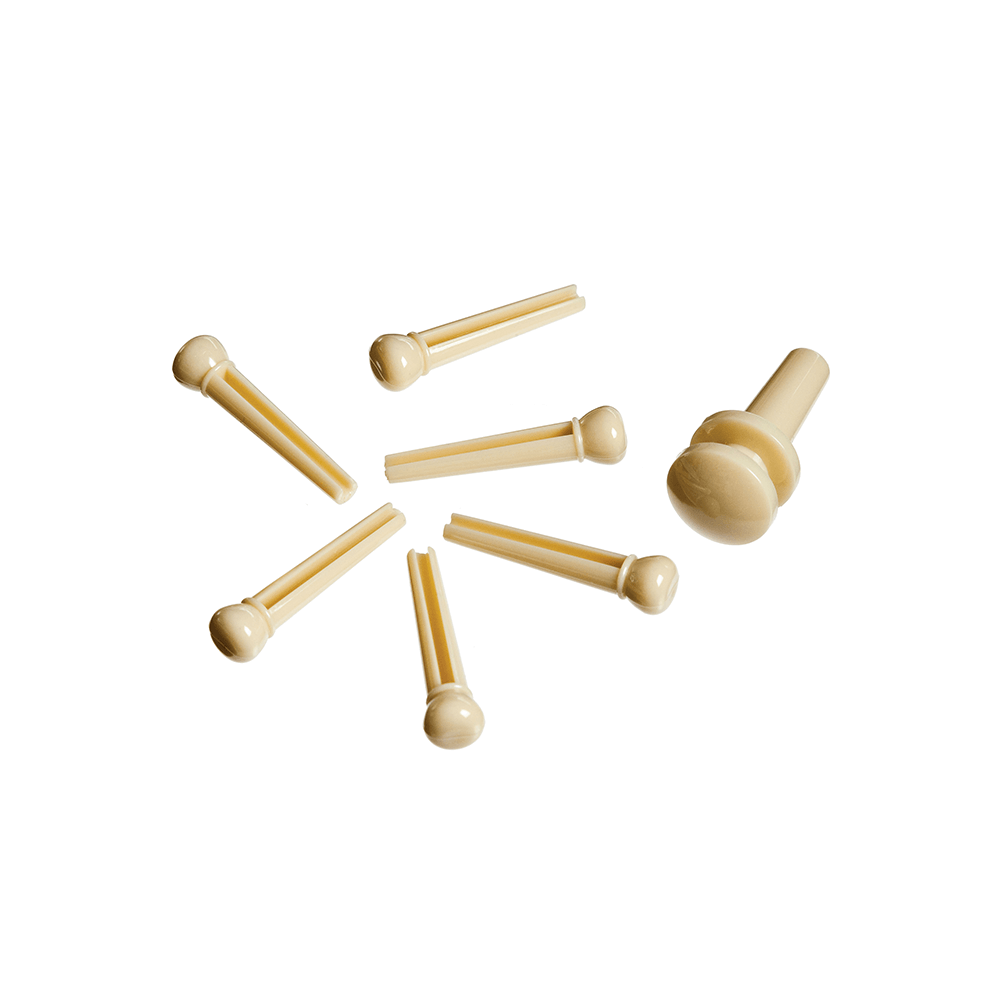 D'addario Durable Ivory Plastic Bridge Pins with Extra Strength PWPS11, product image from Cggeorgallis