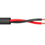 High-Quality 1 m KAL Black Sleeved Speaker Cable 2 x1.5 mm