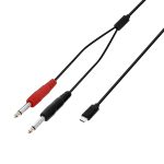 High-Fidelity USB-C to Dual TS Male Audio Cable 1.5 m