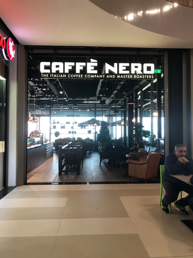 Professional sound system at Caffè Nero in Nicosia
