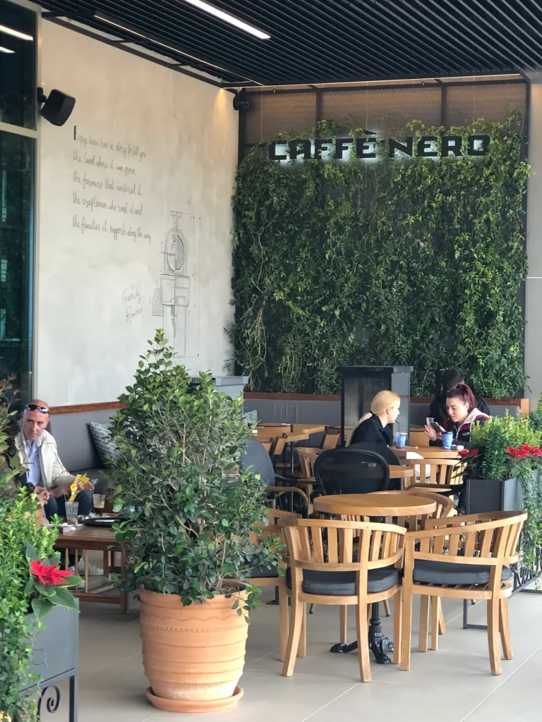 Professional speaker installation for Caffè Nero in Nicosia
